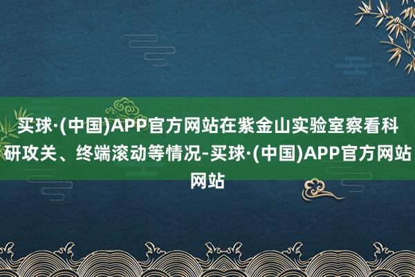 买球·(中国)APP官方网站在紫金山实验室察看科研攻关、终端滚动等情况-买球·(中国)APP官方网站