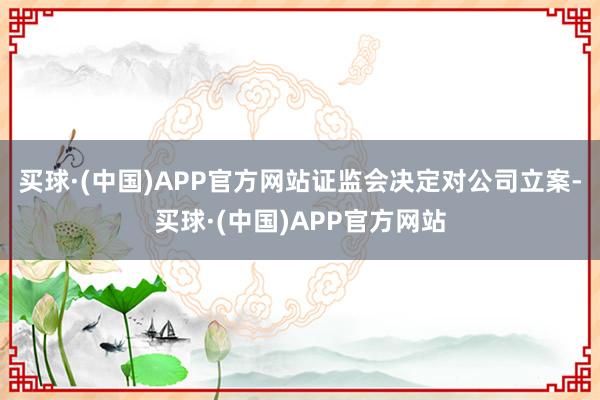 买球·(中国)APP官方网站证监会决定对公司立案-买球·(中国)APP官方网站