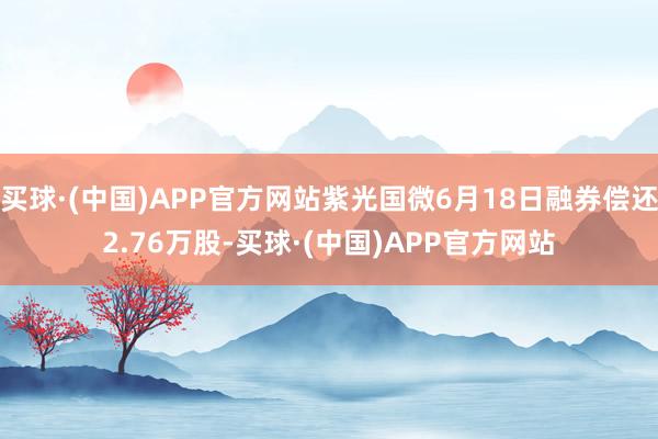 买球·(中国)APP官方网站紫光国微6月18日融券偿还2.76万股-买球·(中国)APP官方网站