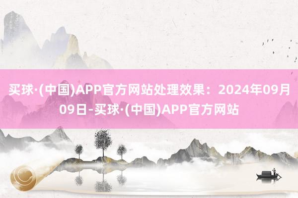 买球·(中国)APP官方网站处理效果：2024年09月09日-买球·(中国)APP官方网站