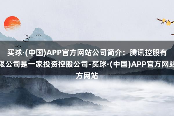 买球·(中国)APP官方网站公司简介：腾讯控股有限公司是一家投资控股公司-买球·(中国)APP官方网站