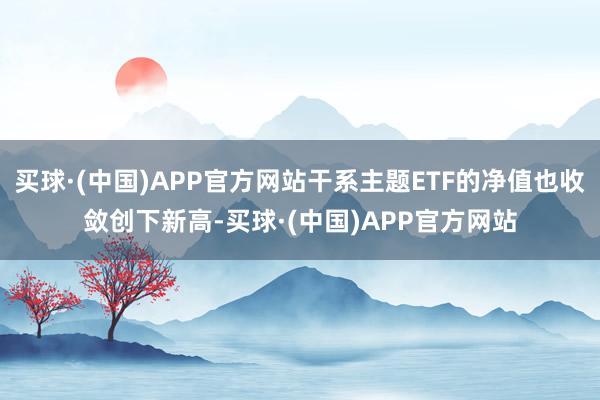 买球·(中国)APP官方网站干系主题ETF的净值也收敛创下新高-买球·(中国)APP官方网站