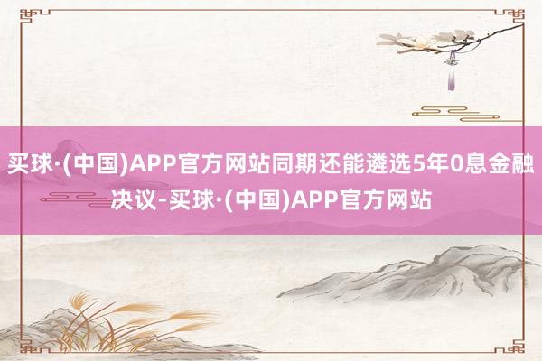 买球·(中国)APP官方网站同期还能遴选5年0息金融决议-买球·(中国)APP官方网站