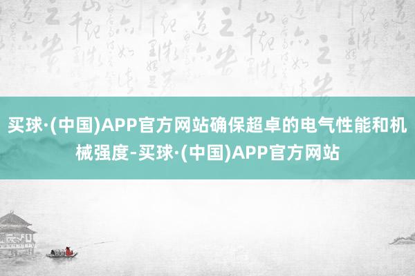 买球·(中国)APP官方网站确保超卓的电气性能和机械强度-买球·(中国)APP官方网站