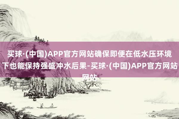 买球·(中国)APP官方网站确保即便在低水压环境下也能保持强盛冲水后果-买球·(中国)APP官方网站