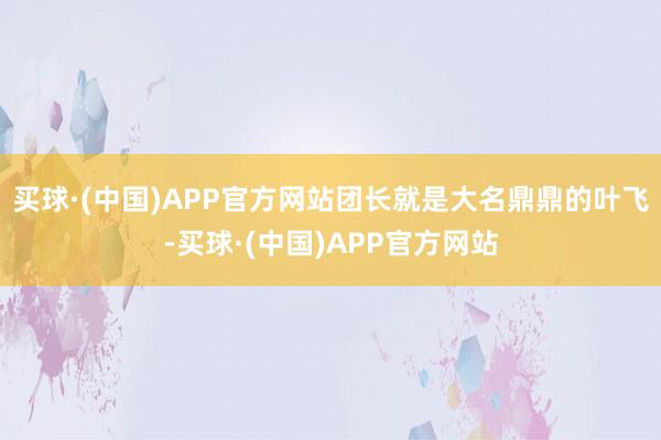 买球·(中国)APP官方网站团长就是大名鼎鼎的叶飞-买球·(中国)APP官方网站