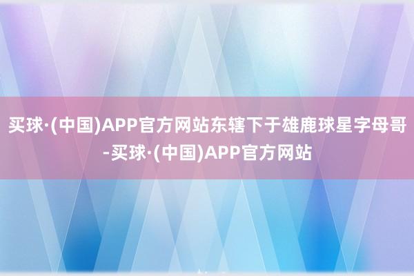 买球·(中国)APP官方网站东辖下于雄鹿球星字母哥-买球·(中国)APP官方网站