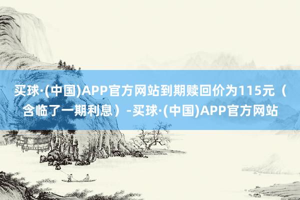 买球·(中国)APP官方网站到期赎回价为115元（含临了一期利息）-买球·(中国)APP官方网站