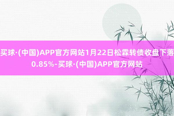 买球·(中国)APP官方网站1月22日松霖转债收盘下落0.85%-买球·(中国)APP官方网站