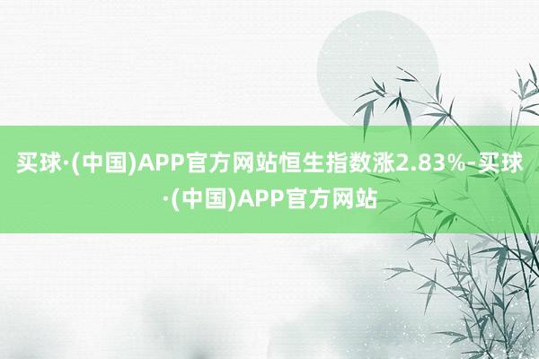 买球·(中国)APP官方网站恒生指数涨2.83%-买球·(中国)APP官方网站